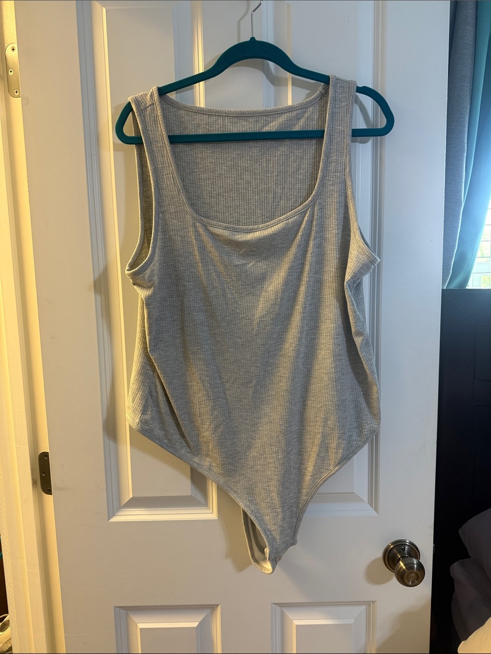 Jockey Grey Ribbed Tank Bodysuit